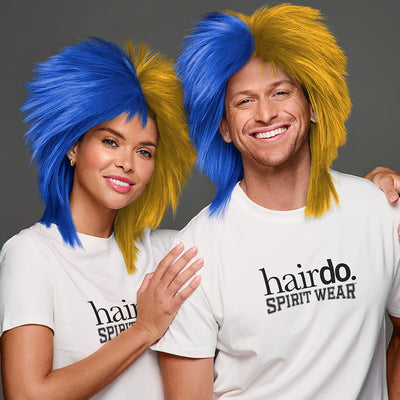 SPIRIT WEAR SPIKY SPIRIT WIG IN COLOR BLUE 661 & GOLD 1235