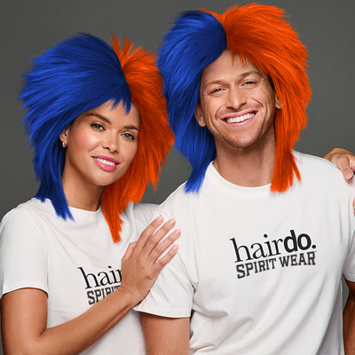 SPIRIT WEAR SPIKY SPIRIT WIG IN COLOR BLUE 287 & ORANGE 172