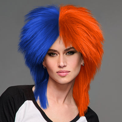 SPIRIT WEAR SPIKY SPIRIT WIG IN COLOR BLUE 287 & ORANGE 172