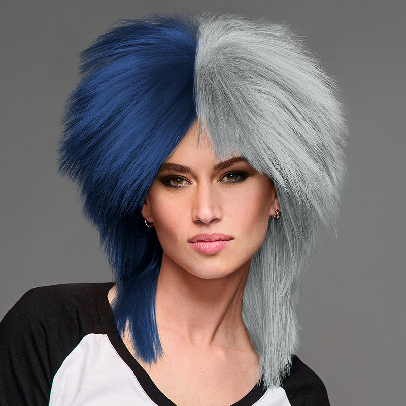 SPIRIT WEAR SPIKY SPIRIT WIG IN COLOR  BLUE 289 & GRAY 429