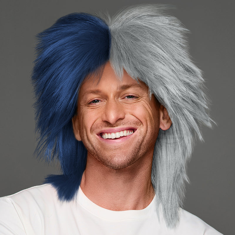 SPIRIT WEAR SPIKY SPIRIT WIG IN COLOR  BLUE 289 & GRAY 429