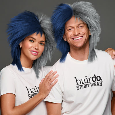 SPIRIT WEAR SPIKY SPIRIT WIG IN COLOR BLUE 289 & SILVER 422
