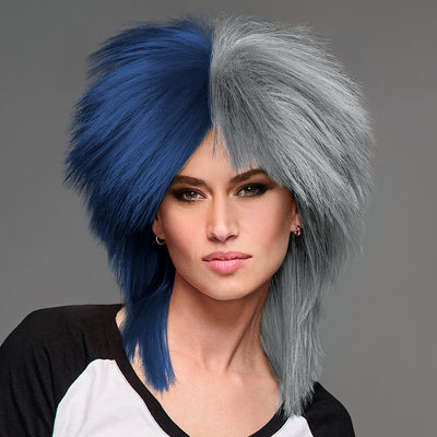 SPIRIT WEAR SPIKY SPIRIT WIG IN COLOR BLUE 289 & SILVER 422