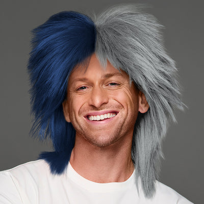 SPIRIT WEAR SPIKY SPIRIT WIG IN COLOR BLUE 289 & SILVER 422