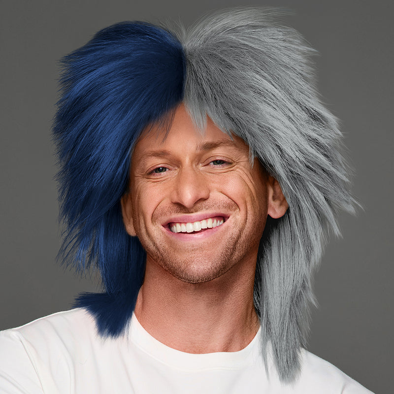 SPIRIT WEAR SPIKY SPIRIT WIG IN COLOR BLUE 289 & SILVER 422