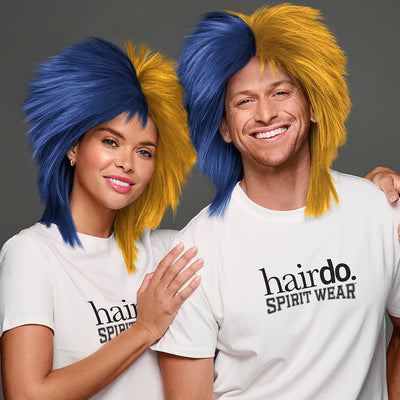 SPIRIT WEAR SPIKY SPIRIT WIG IN COLOR BLUE 295 & GOLD 124