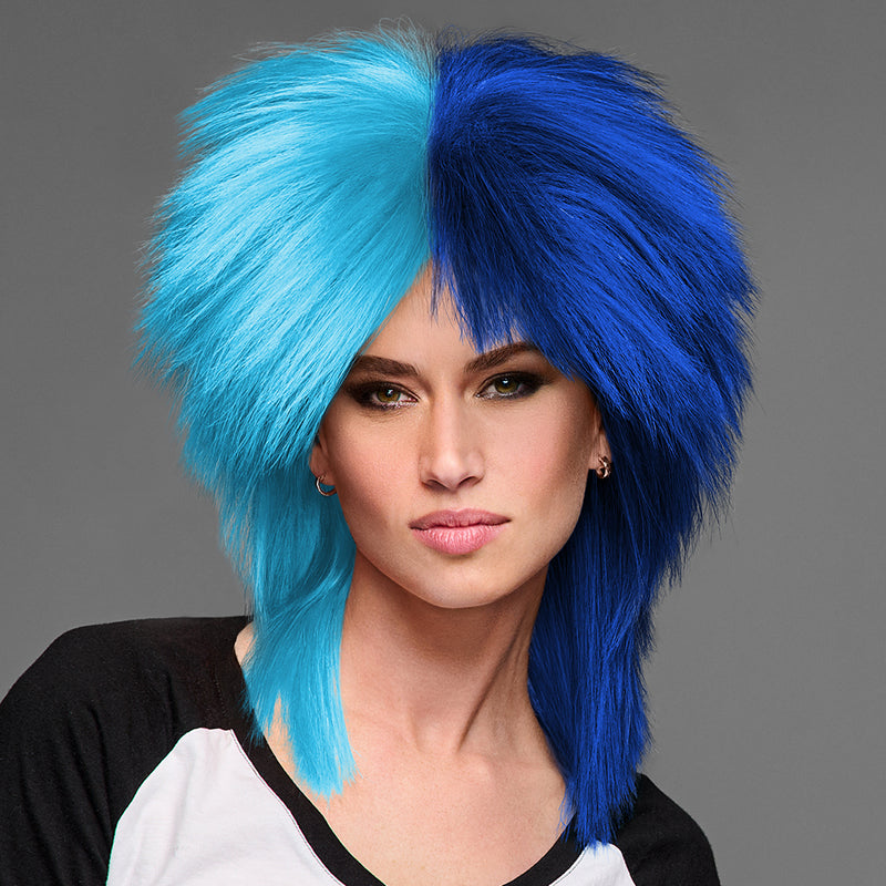 SPIRIT WEAR SPIKY SPIRIT WIG IN COLOR BLUE 298 & BLUE 281