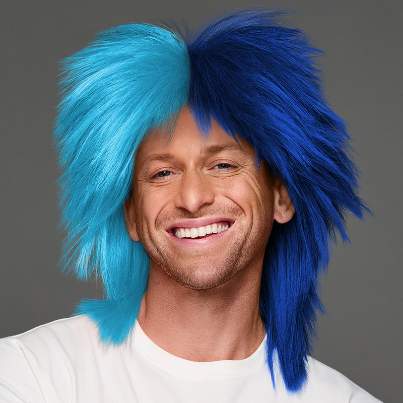 SPIRIT WEAR SPIKY SPIRIT WIG IN COLOR BLUE 298 & BLUE 281