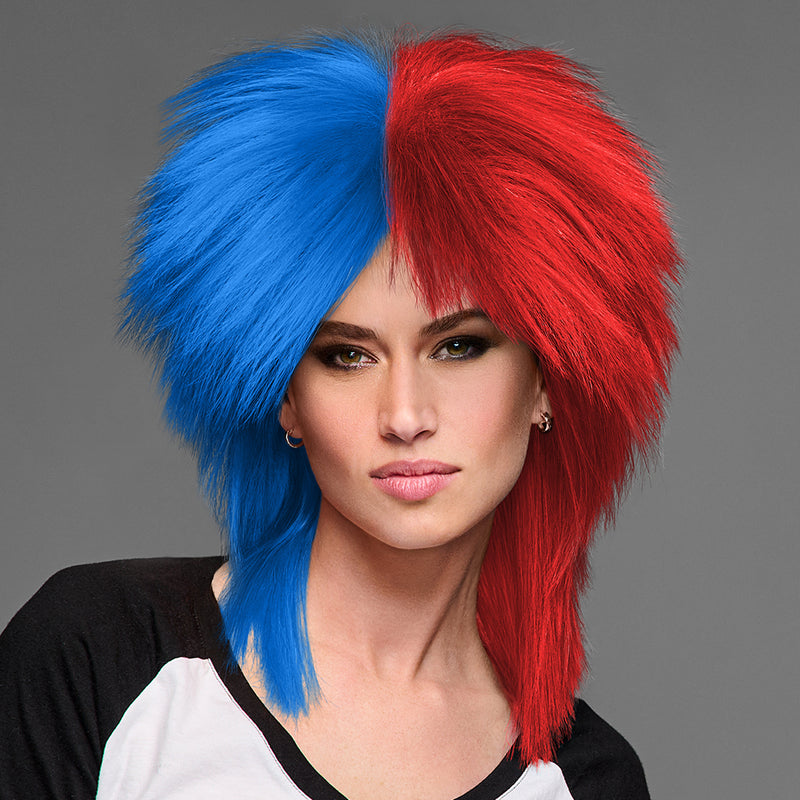 SPIRIT WEAR SPIKY SPIRIT WIG IN COLOR BLUE 300 & RED 185