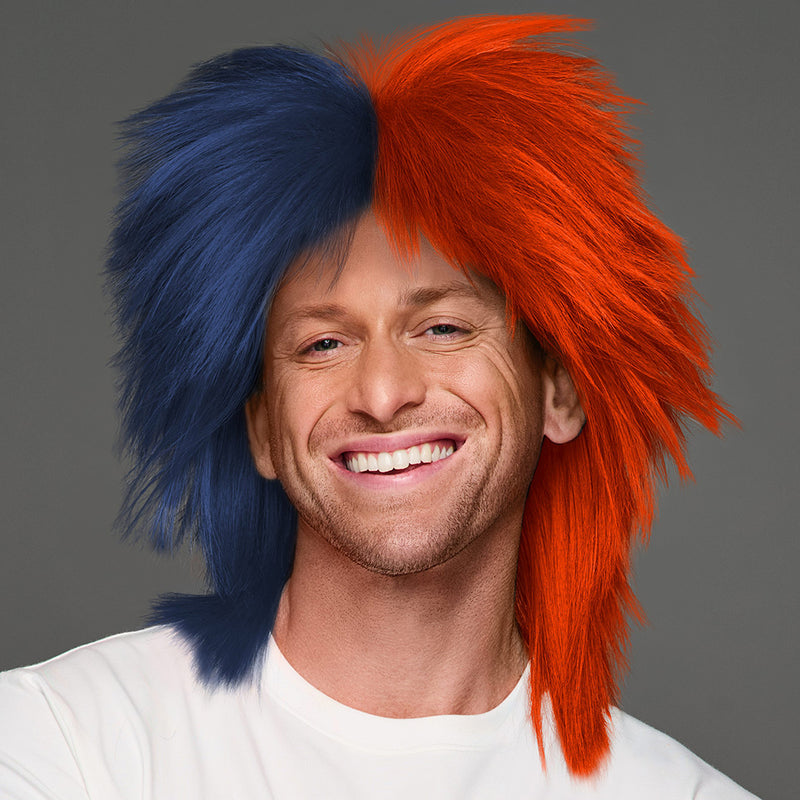 SPIRIT WEAR SPIKY SPIRIT WIG IN COLOR BLUE 533 & ORANGE 172