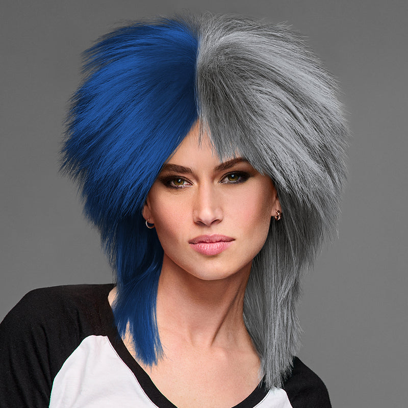 SPIRIT WEAR SPIKY SPIRIT WIG IN COLOR BLUE 2767 & GRAY 9