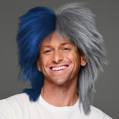 SPIRIT WEAR SPIKY SPIRIT WIG IN COLOR BLUE 2767 & GRAY 9