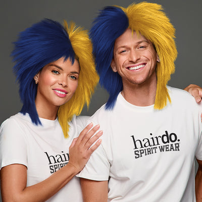 SPIRIT WEAR SPIKY SPIRIT WIG IN COLOR BLUE 282 & GOLD 123