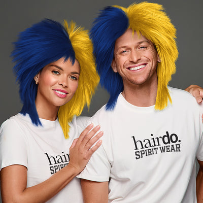SPIRIT WEAR SPIKY SPIRIT WIG IN COLOR BLUE 282 & MAIZE 7406