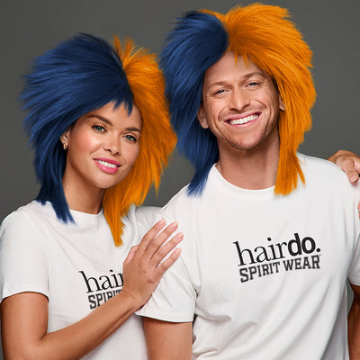 SPIRIT WEAR SPIKY SPIRIT WIG IN COLOR BLUE 289 & ORANGE 158