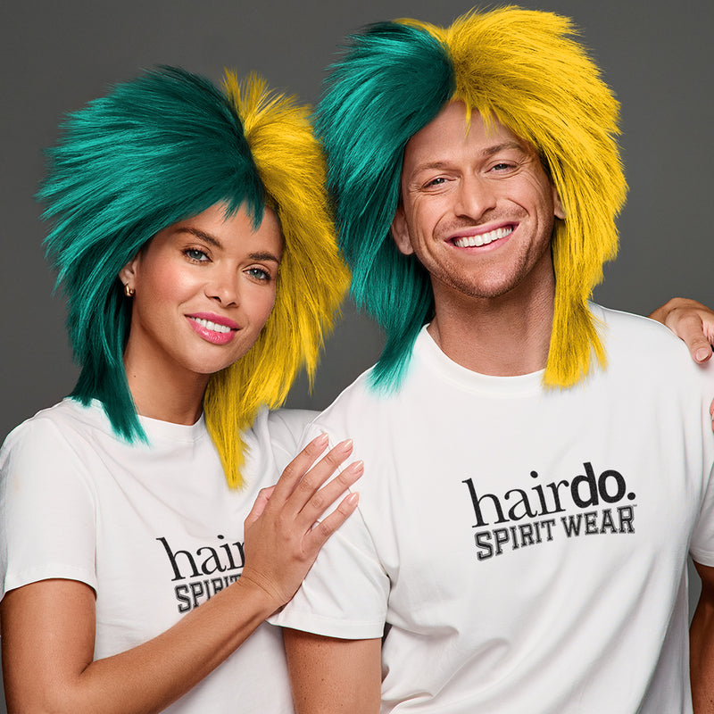 SPIRIT WEAR SPIKY SPIRIT WIG IN COLOR GREEN 330 & GOLD 123