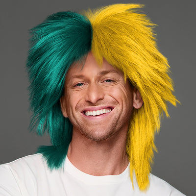 SPIRIT WEAR SPIKY SPIRIT WIG IN COLOR GREEN 330 & GOLD 123