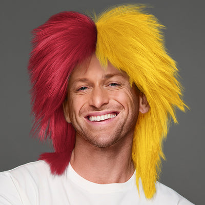 SPIRIT WEAR SPIKY SPIRIT WIG IN COLOR MAROON 202 & GOLD 136