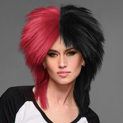 SPIRIT WEAR SPIKY SPIRIT WIG IN COLOR MAROON 202 & BLACK
