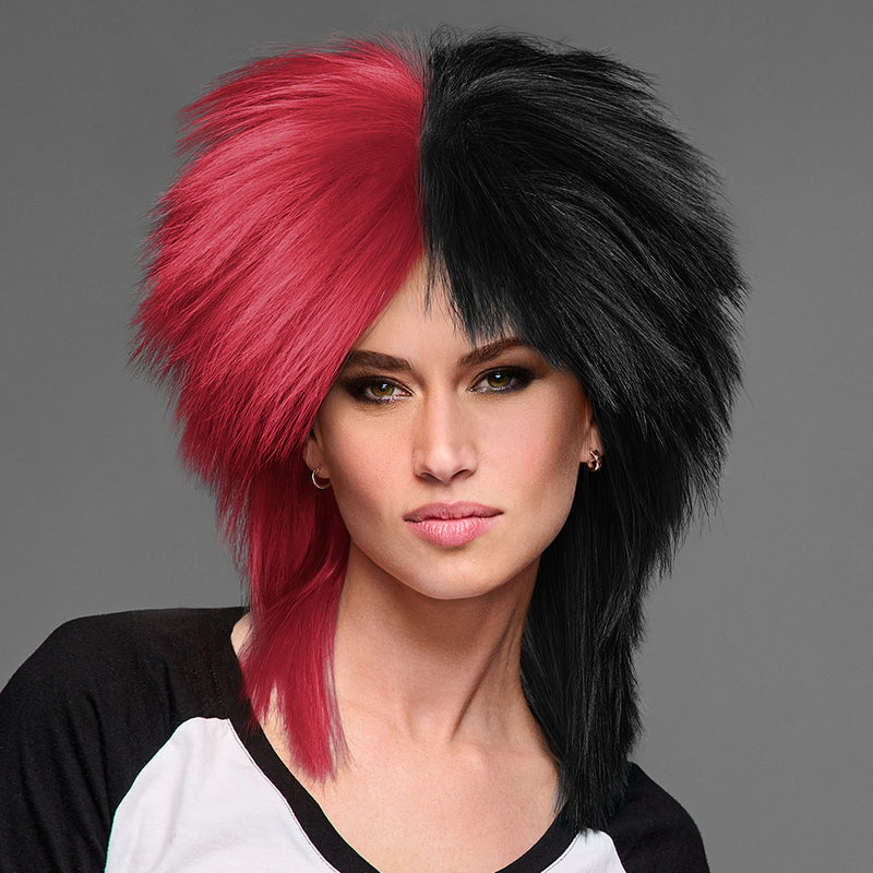 SPIRIT WEAR SPIKY SPIRIT WIG IN COLOR MAROON 202 & BLACK