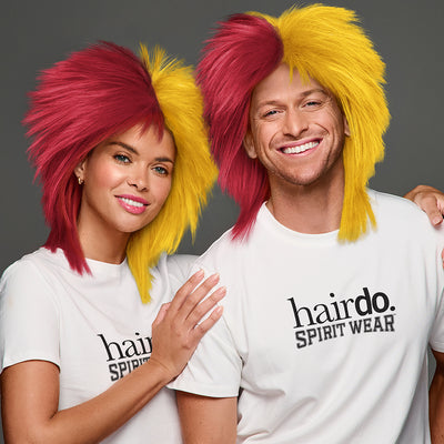 SPIRIT WEAR SPIKY SPIRIT WIG IN COLOR MAROON 202 & GOLD 136