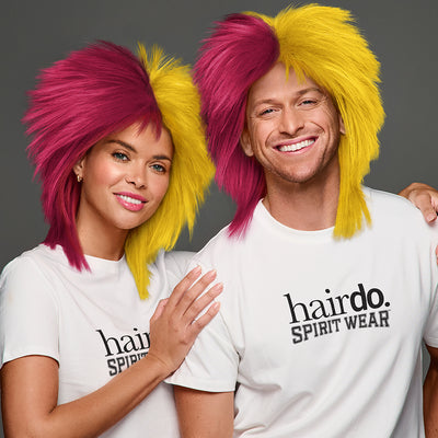 SPIRIT WEAR SPIKY SPIRIT WIG IN COLOR MAROON 208 & GOLD 123