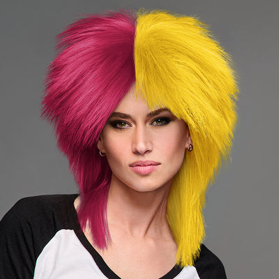 SPIRIT WEAR SPIKY SPIRIT WIG IN COLOR MAROON 208 & GOLD 123