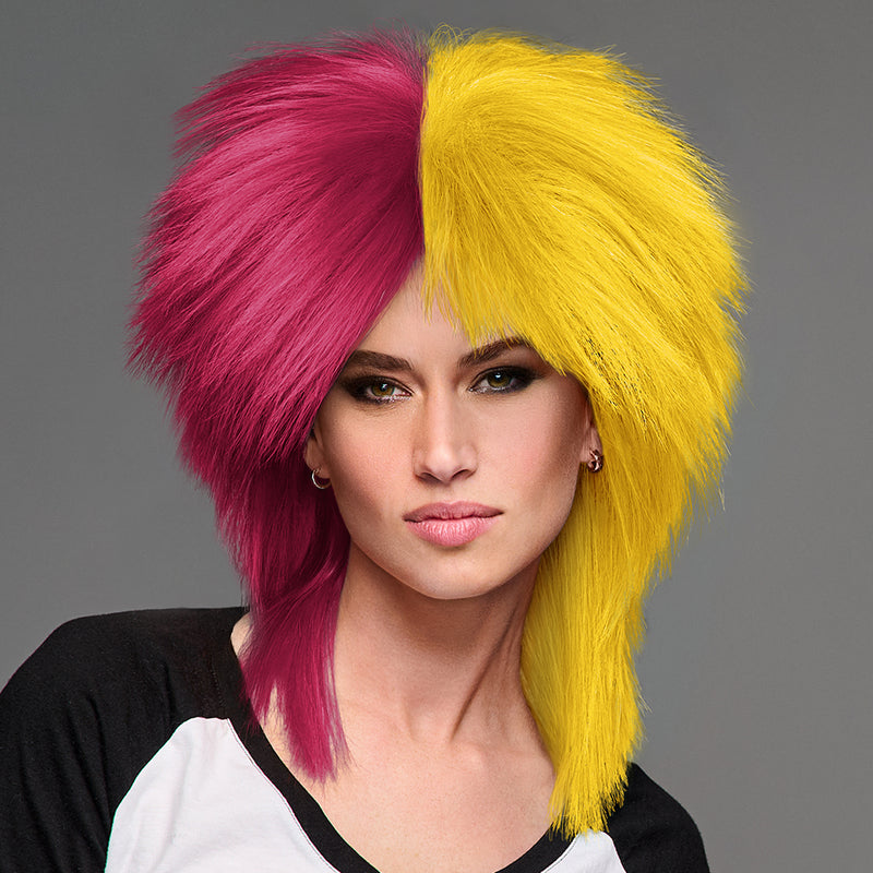SPIRIT WEAR SPIKY SPIRIT WIG IN COLOR MAROON 208 & GOLD 123