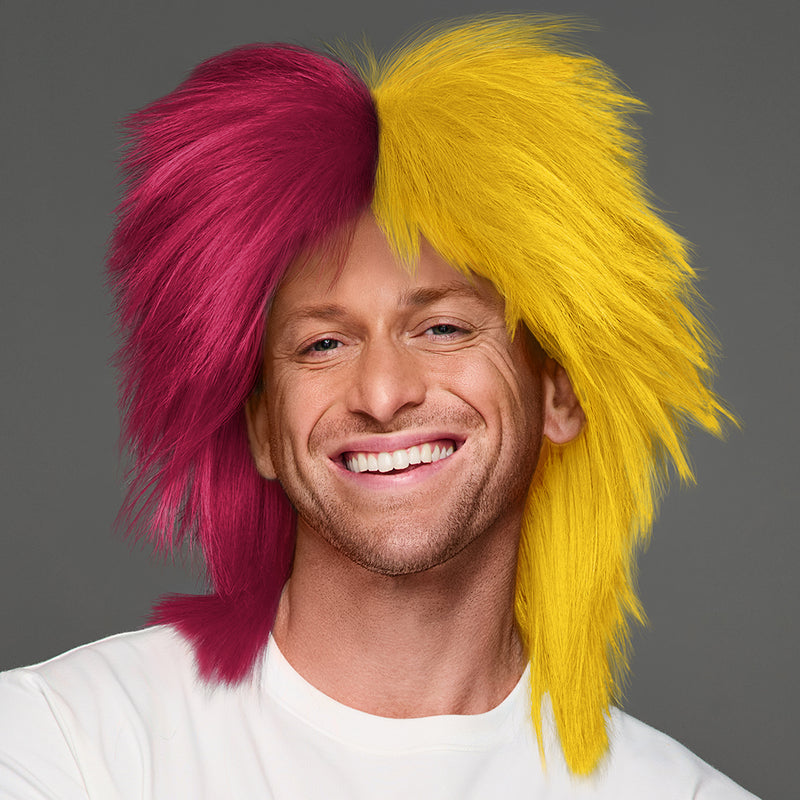 SPIRIT WEAR SPIKY SPIRIT WIG IN COLOR MAROON 208 & GOLD 123