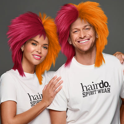SPIRIT WEAR SPIKY SPIRIT WIG IN COLOR MAROON 208 & ORANGE 158