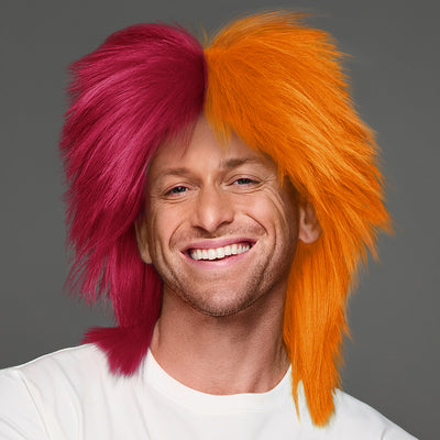 SPIRIT WEAR SPIKY SPIRIT WIG IN COLOR MAROON 208 & ORANGE 158