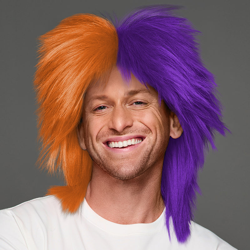 SPIRIT WEAR SPIKY SPIRIT WIG IN COLOR ORANGE 1595 & PURPLE 268