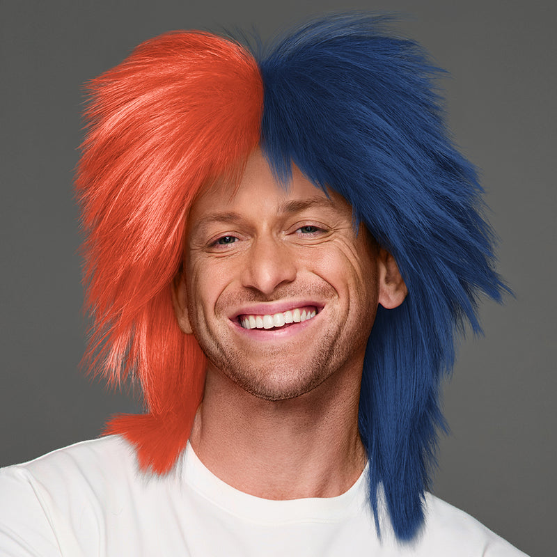 SPIRIT WEAR SPIKY SPIRIT WIG IN COLOR ORANGE 7417 & BLUE 2767