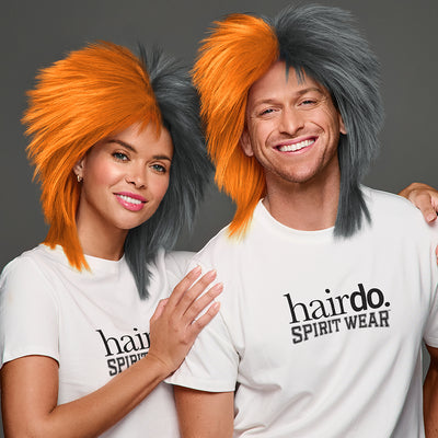 SPIRIT WEAR SPIKY SPIRIT WIG IN COLOR ORANGE 151 & GRAY 425