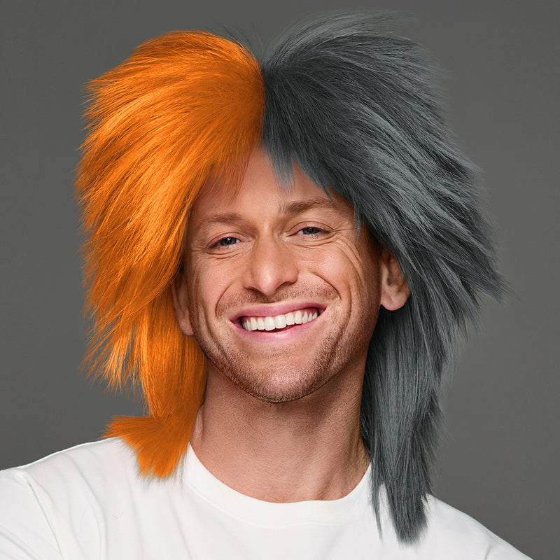 SPIRIT WEAR SPIKY SPIRIT WIG IN COLOR ORANGE 151 & GRAY 425