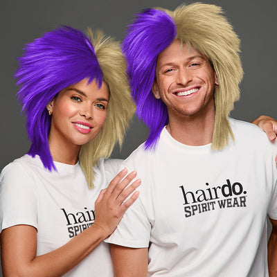 SPIRIT WEAR SPIKY SPIRIT WIG IN COLOR PURPLE 2685 & GOLD 7502