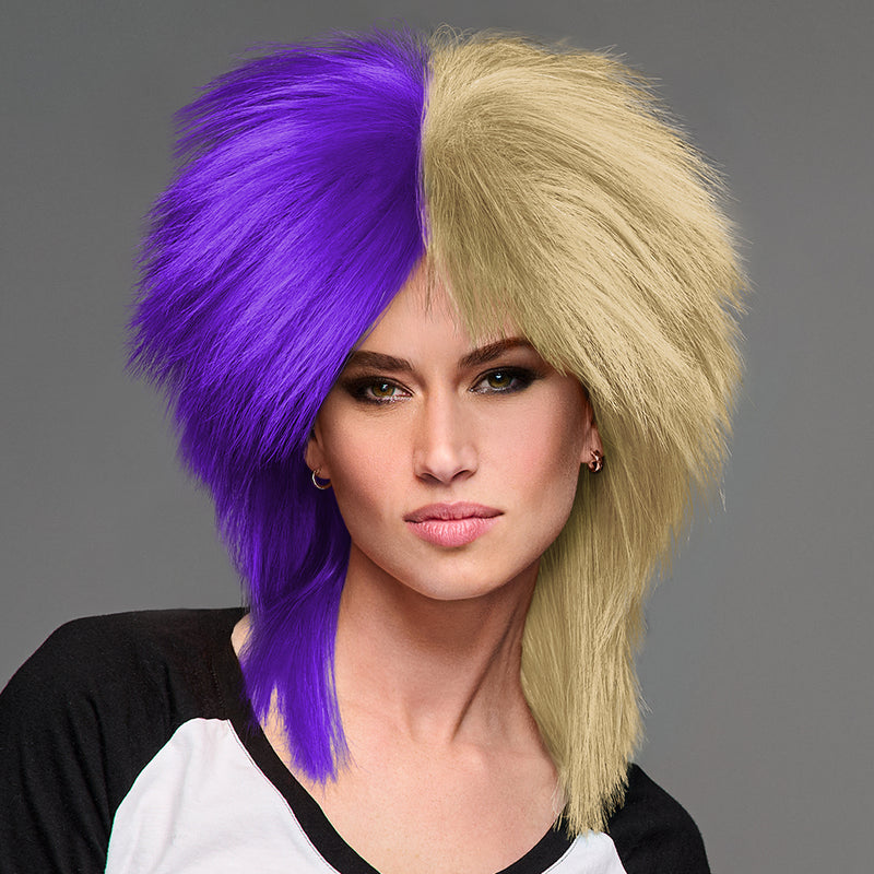 SPIRIT WEAR SPIKY SPIRIT WIG IN COLOR PURPLE 2685 & GOLD 7502