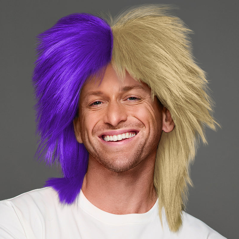SPIRIT WEAR SPIKY SPIRIT WIG IN COLOR PURPLE 2685 & GOLD 7502