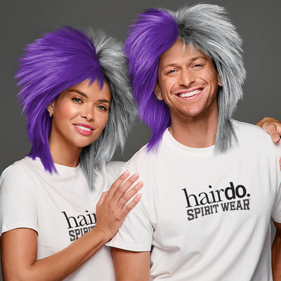 SPIRIT WEAR SPIKY SPIRIT WIG IN COLOR PURPLE 268 & GRAY 427