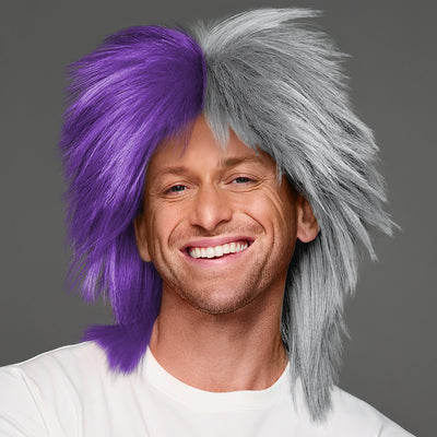 SPIRIT WEAR SPIKY SPIRIT WIG IN COLOR PURPLE 268 & GRAY 427