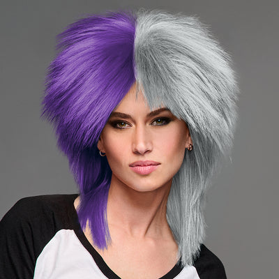 SPIRIT WEAR SPIKY SPIRIT WIG IN COLOR PURPLE 268 & GRAY 429