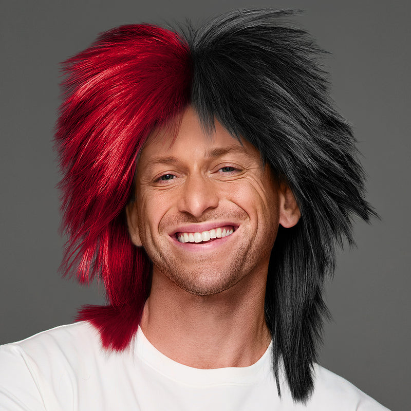 SPIRIT WEAR SPIKY SPIRIT WIG IN COLOR RED 186 & BLACK