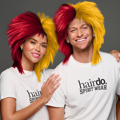 SPIRIT WEAR SPIKY SPIRIT WIG IN COLOR RED 186 & GOLD 1235
 