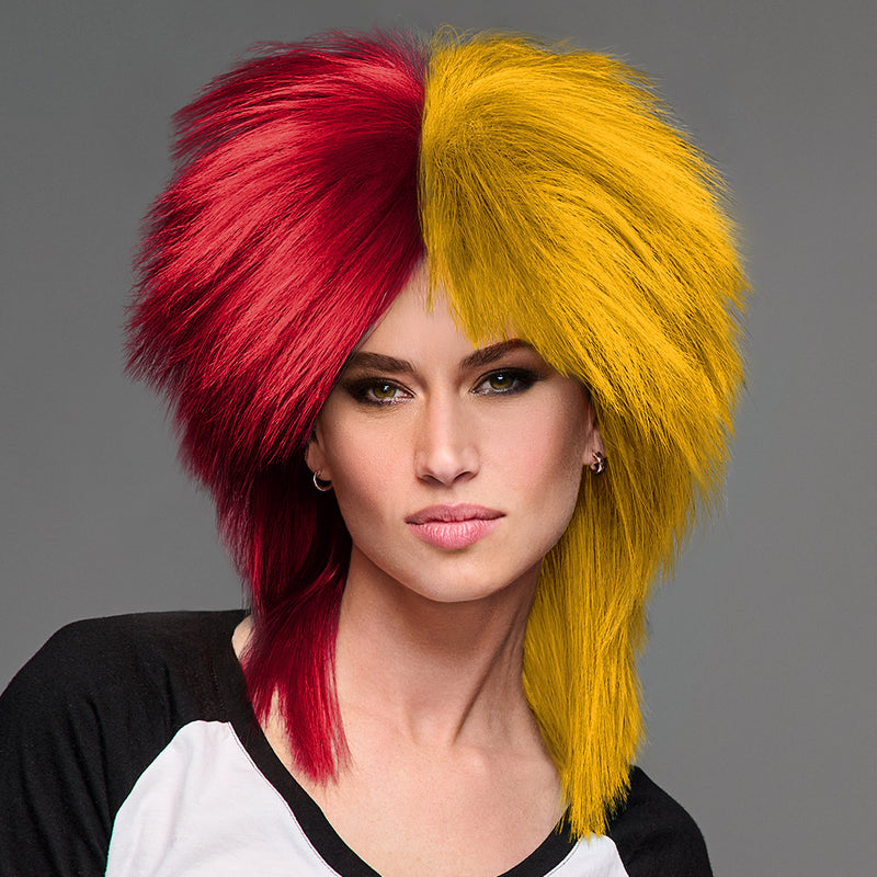 SPIRIT WEAR SPIKY SPIRIT WIG IN COLOR RED 186 & GOLD 1235