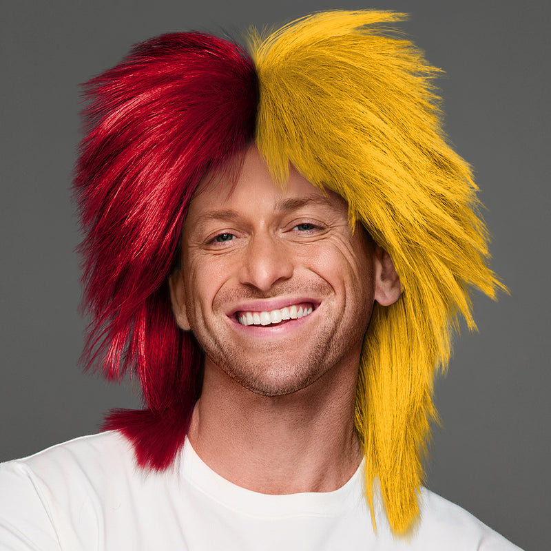 SPIRIT WEAR SPIKY SPIRIT WIG IN COLOR RED 186 & GOLD 1235