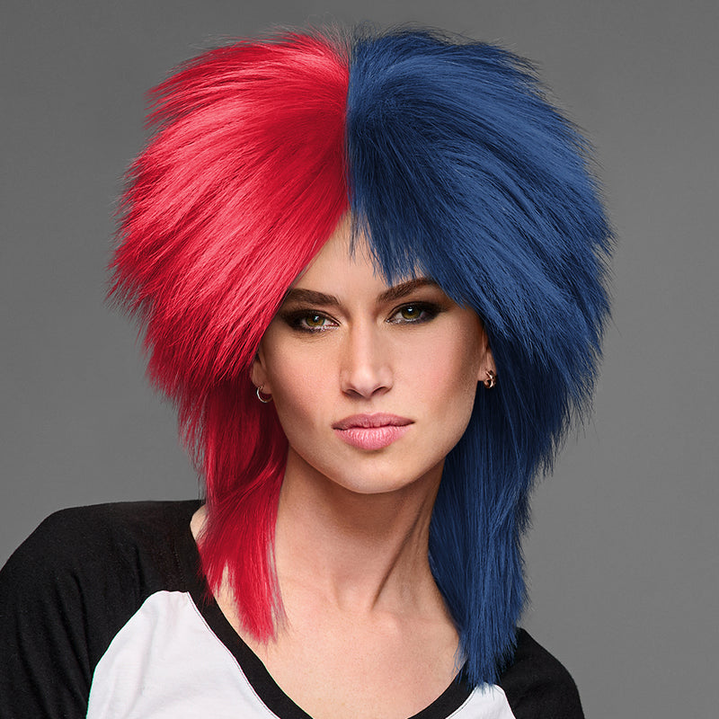 SPIRIT WEAR SPIKY SPIRIT WIG IN COLOR RED 186 & BLUE 2767