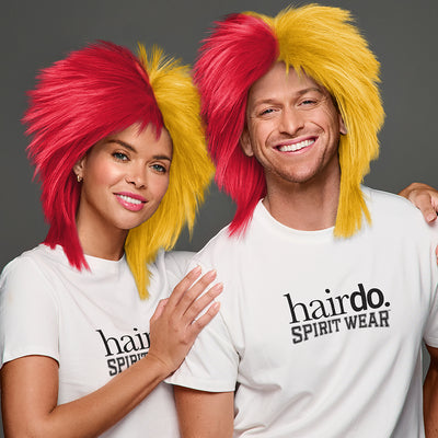 SPIRIT WEAR SPIKY SPIRIT WIG IN COLOR RED 186 & GOLD 142