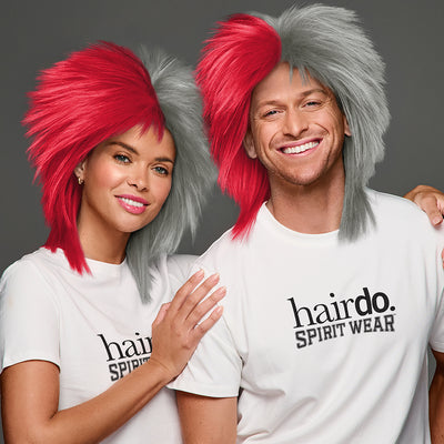 SPIRIT WEAR SPIKY SPIRIT WIG IN COLOR RED 186 & GRAY 421