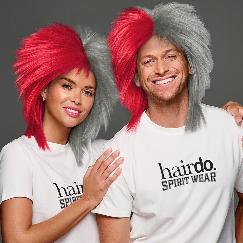 SPIRIT WEAR SPIKY SPIRIT WIG IN COLOR RED 186 & GRAY 421