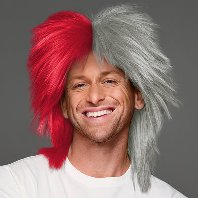 SPIRIT WEAR SPIKY SPIRIT WIG IN COLOR RED 186 & GRAY 421